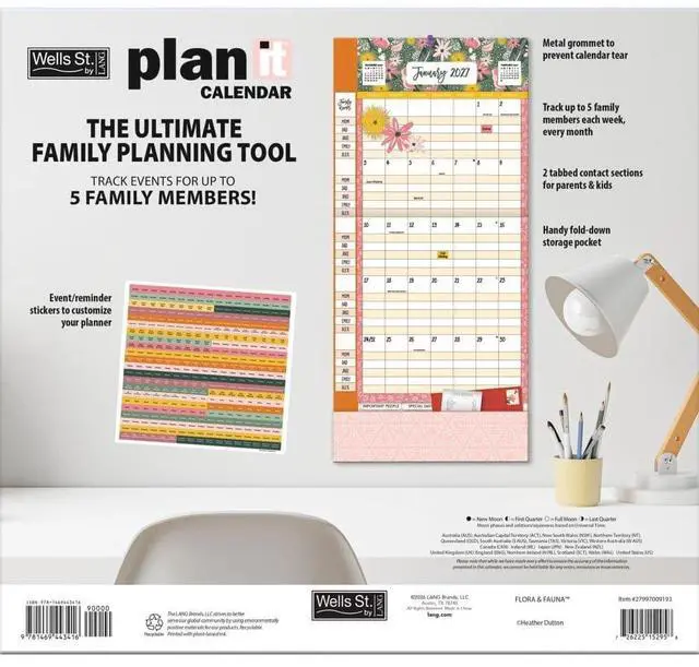 Alt view image 2 of 6 - Flora and Fauna 2027 Plan It Plus Wall Calendar by Heather Dutton