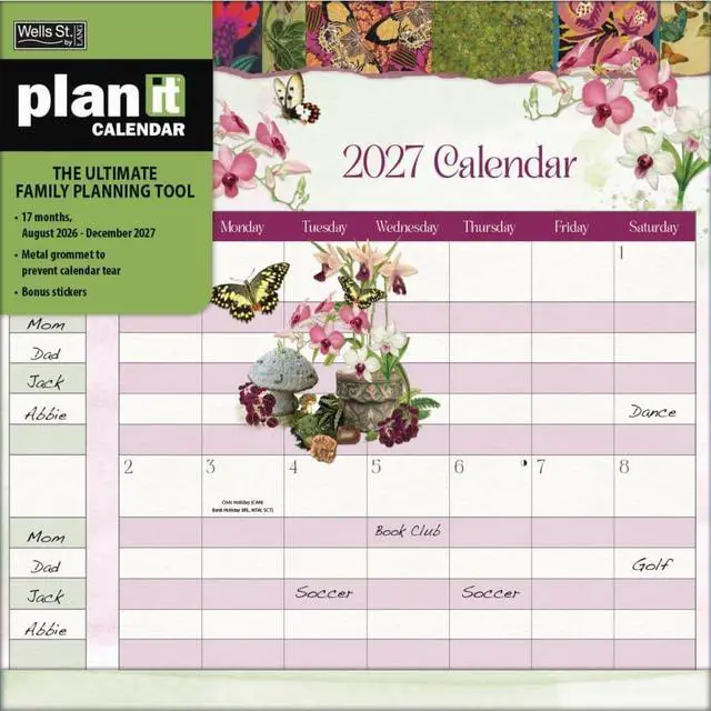 Main image of Botanical Gardens 2027 Plan It Plus Wall Calendar by Barbara Anderson