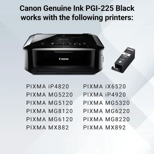 Alt view image 6 of 7 - PGI-225 Genuine Black Ink Tank, Compatible with iP4820, MG5220, MG5120, MG8120, MG6120, MX882, iX6520, iP4920, MG5320, MG6220, MG8220, and MX892 Printers
