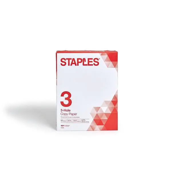 Alt view image 3 of 4 - 8.5-Inch X 11-Inch 3 Hole Copy Paper 20 Lbs. 92 Brightness 500/Ream, For Office, School & Home | Pre-punched white paper ready for standard 3-ring binders and folders