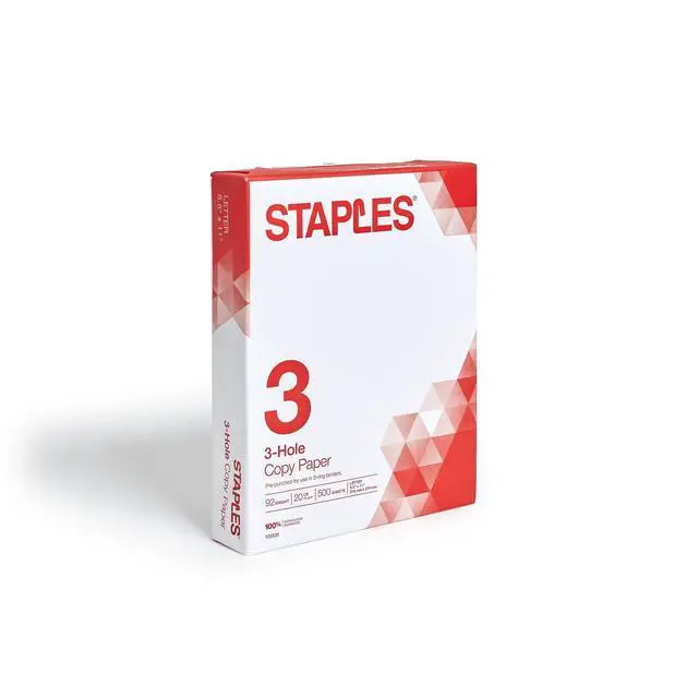 Alt view image 2 of 4 - 8.5-Inch X 11-Inch 3 Hole Copy Paper 20 Lbs. 92 Brightness 500/Ream, For Office, School & Home | Pre-punched white paper ready for standard 3-ring binders and folders