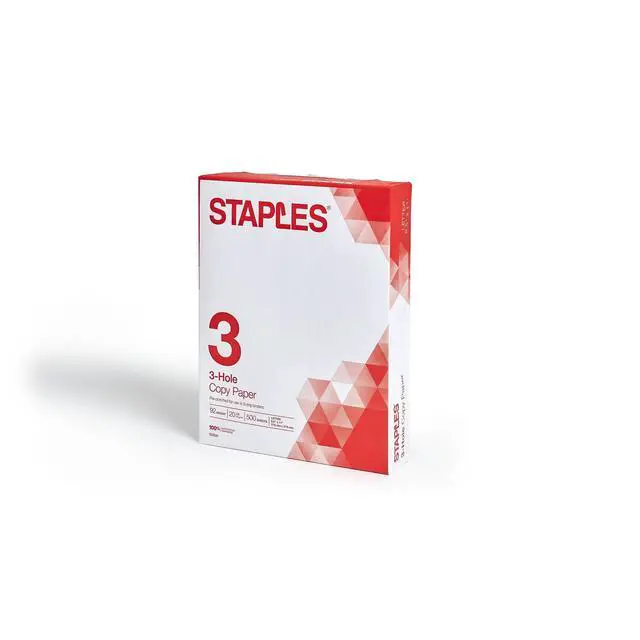 Alt view image 4 of 4 - 8.5-Inch X 11-Inch 3 Hole Copy Paper 20 Lbs. 92 Brightness 500/Ream, For Office, School & Home | Pre-punched white paper ready for standard 3-ring binders and folders