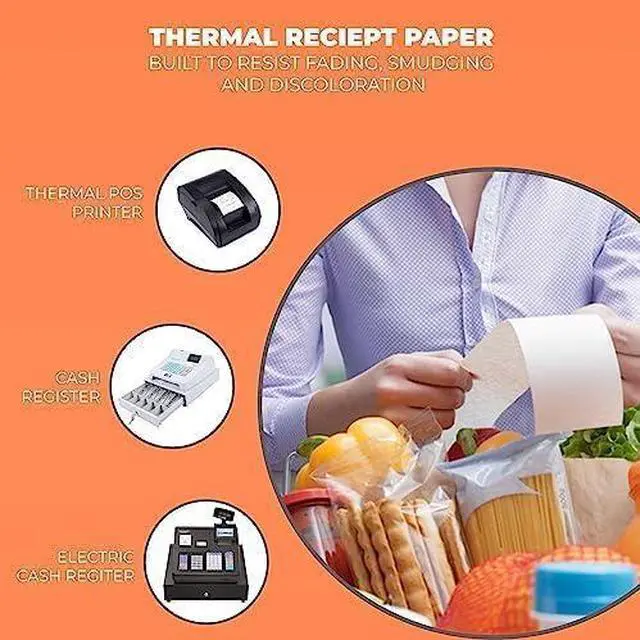 Alt view image 5 of 7 - Thermal Credit Card Paper Rolls Printer Paper Receipts 3 1/8" 230' for Popular Credit Card Machines POS and Cash Registers BPA Free 50 Rolls