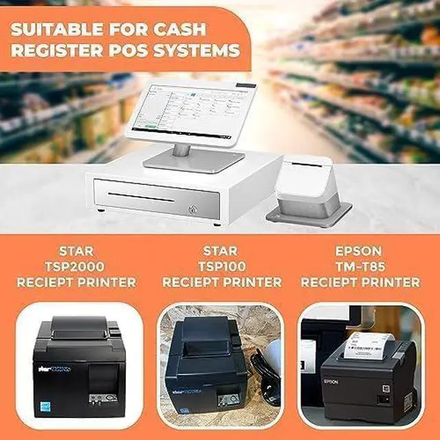 Alt view image 7 of 7 - Thermal Credit Card Paper Rolls Printer Paper Receipts 3 1/8" 230' for Popular Credit Card Machines POS and Cash Registers BPA Free 50 Rolls