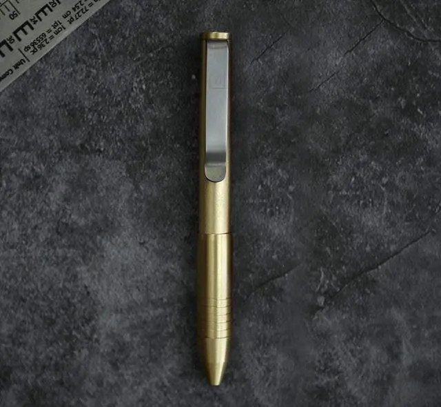 Alt view image 4 of 6 - Brass Pocket Pro Pen (Yellow Tone)