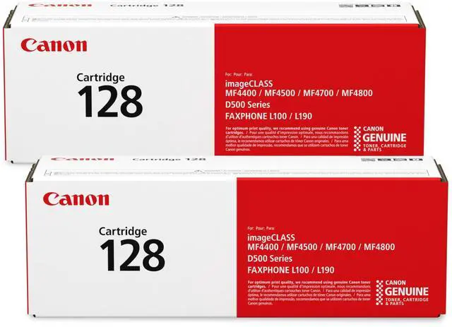 Main image of 128 Black Toner Cartridge, Standard Yield (2Pack Bundle) Genuine Original Toner, 2,100 Pages Each for imageCLASS Printers