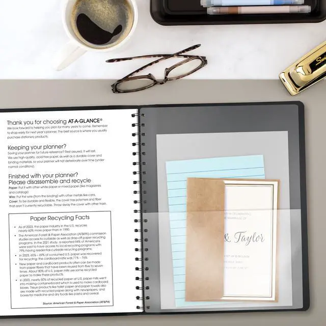 Alt view image 6 of 7 - 2027 Appointment Book Planner, Weekly & Monthly, 8.25" x 11", Half-Hourly, Contemporary, Black (70950X0527)