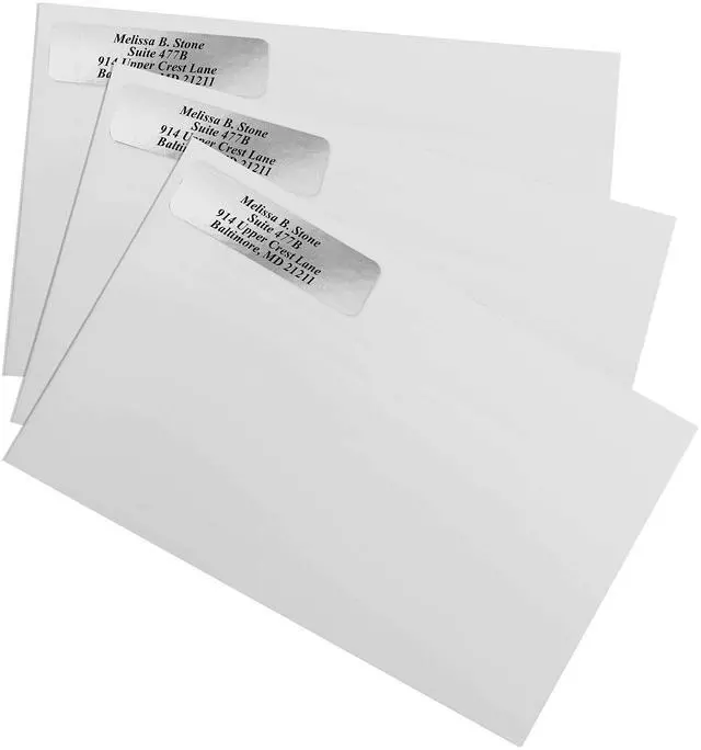Alt view image 2 of 5 - Silver Foil Personalized Return Address Labels with Elegant Dispenser - Roll of 500 Custom Stickers