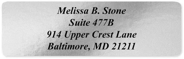 Alt view image 5 of 5 - Silver Foil Personalized Return Address Labels with Elegant Dispenser - Roll of 500 Custom Stickers