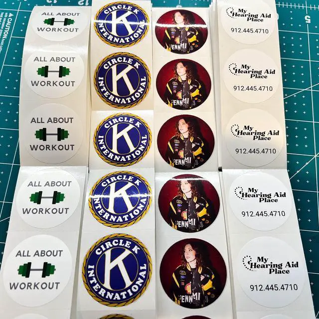 Alt view image 7 of 7 - 150 Circle/Square BOPP Roll Labels- Personalized Stickers for Business Logo, Party, Wedding Favor, Baby Shower-Any Design Text + Image, Matte/Gloss Finish (2 Inch Circle)