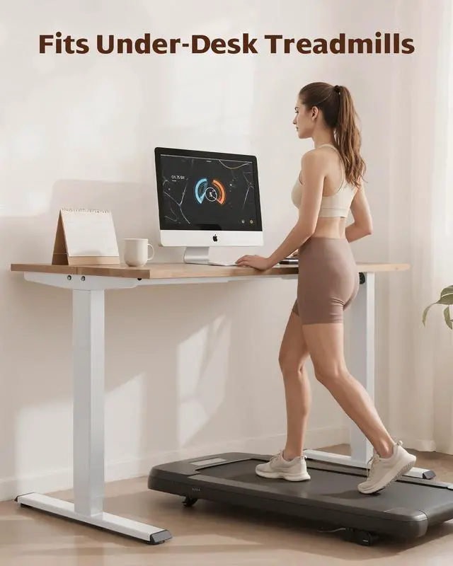 Alt view image 7 of 7 - Dual Motor Standing Desk Frame, 225 lbs Capacity, White | Dual motors, 225 lb capacity, memory presets, anti-collision Height 27.6"-47.3", width 43"-59"