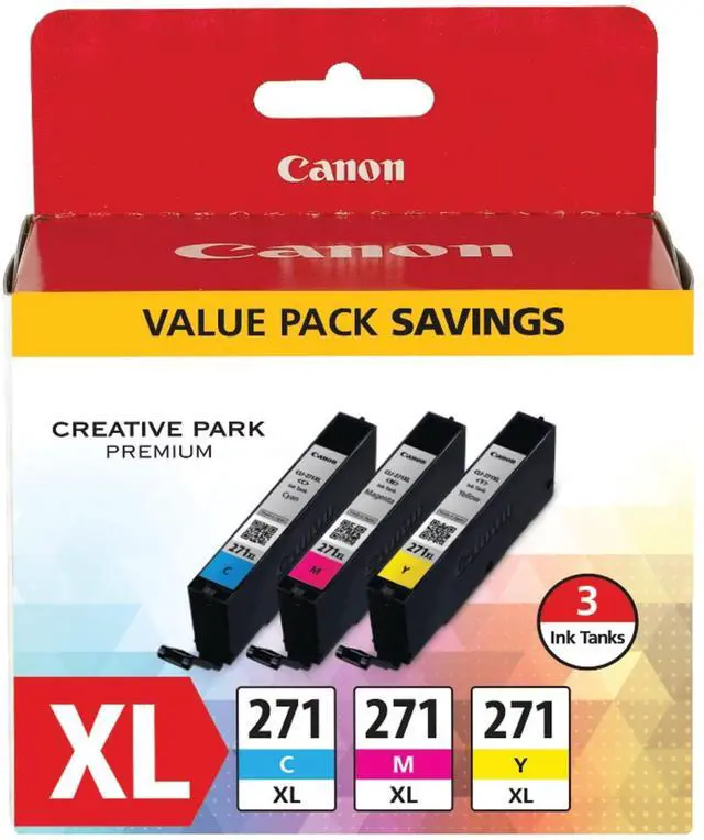 Main image of CLI-271XL High-Yield Cyan/Magenta/Yellow Ink Tanks (0337C005), Pack of 3