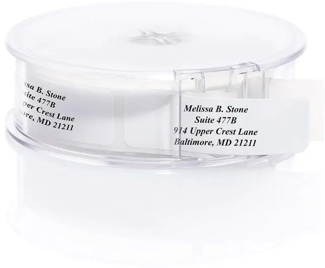 Main image of White Personalized Return Address Labels with Elegant Dispenser - Roll of 500 Custom Stickers