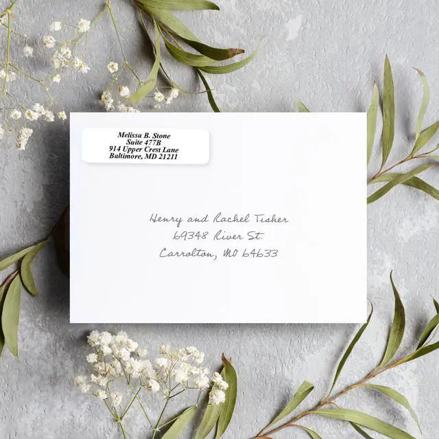 Alt view image 3 of 5 - White Personalized Return Address Labels with Elegant Dispenser - Roll of 500 Custom Stickers