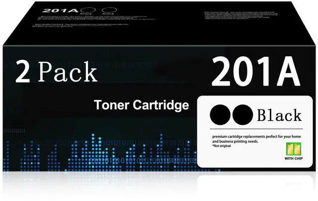Main image of 201A Black Toner Cartridges (2-Pack) with Chip Replacement for HP 201A 201X | (CF400A) Black,with Color Laserjet Pro M252, HP Color Laserjet Pro MFP M277 M274n M252 Series printer