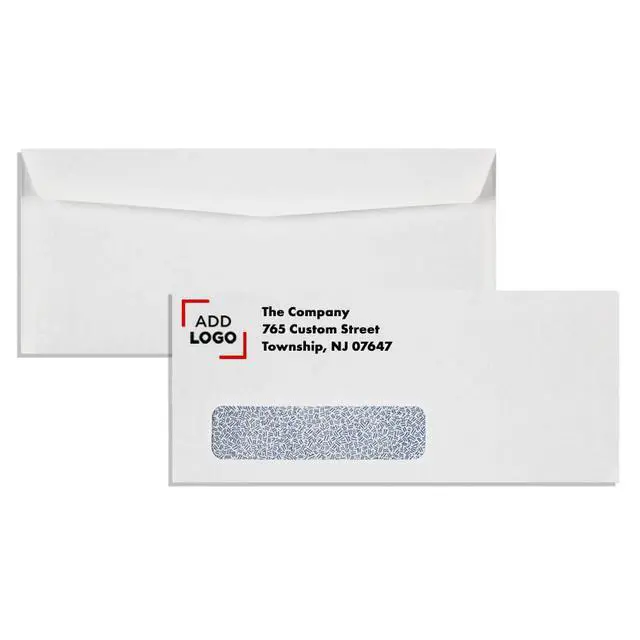 Alt view image 5 of 5 - #10 Business Window Envelopes | Commercial Flap | Security Tint | 4 1/8" x 9 1/2" | Bright White (Laser Safe) | 24lb. Text | 500 Qty