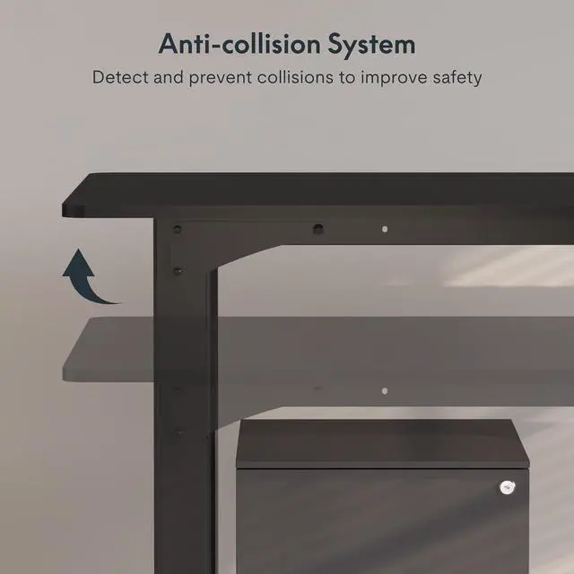 Alt view image 5 of 6 - 4-Leg 78''x32'' Large Electric Height Adjustable Standing Desk | Computer Stand Up Desk with Memory Presets for Home Office, Computer Workstation, Black