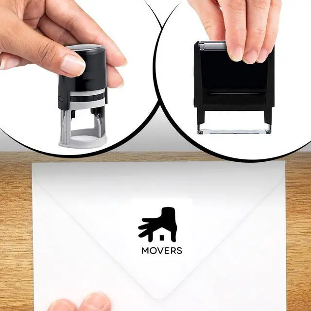 Alt view image 6 of 7 - Choose Size - Logo Stamp | Custom Stamp | Personalized Business Stamp | Business Logo Stamp | Business Logo Personalized Stamp or Image Small Large Medium Round Custom Stamps Self Inking