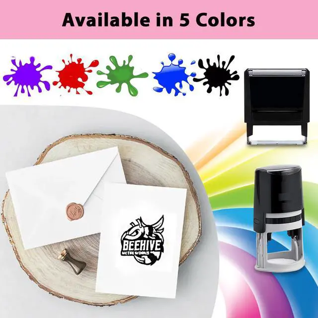 Alt view image 7 of 7 - Choose Size - Logo Stamp | Custom Stamp | Personalized Business Stamp | Business Logo Stamp | Business Logo Personalized Stamp or Image Small Large Medium Round Custom Stamps Self Inking