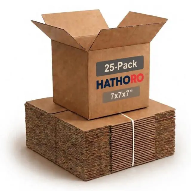 Main image of Shipping Boxes 7"L x 7"W x 7"H (25-Pack) | Small Square Kraft Corrugated Cardboard Boxes for Packing, Moving and Storage, Multi-Purpose
