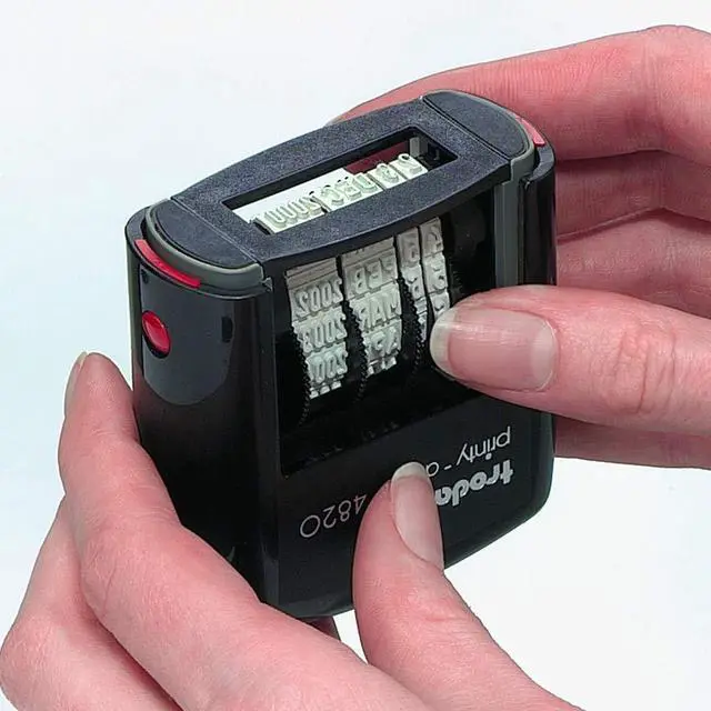 Alt view image 3 of 6 - Printy 4820 Date Stamp, Self-Inking Stamp for Professional and Personal Applications, 3/8 x 1-¼, Eco-Friendly Climate Neutral Product (Black)