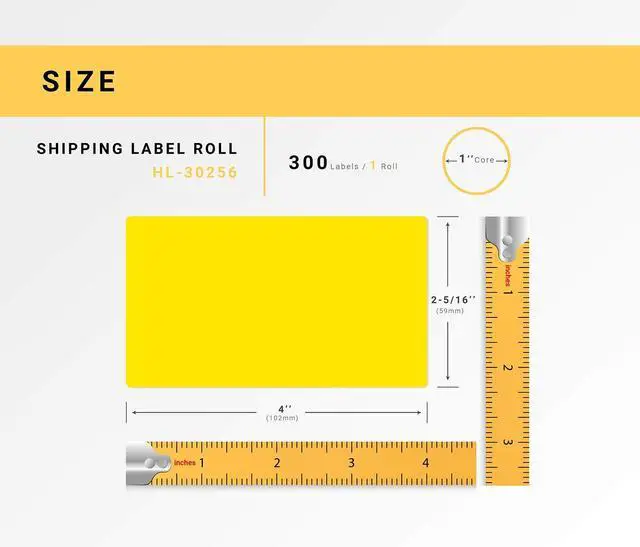 Alt view image 2 of 6 - Compatible with Dymo 30256 Labels, Yellow, 2-5/16" x 4" | Shipping Labels; Compatible With Dymo LW 450, 4XL (Not 5**, 5XL), Rollo & Zebra; 12 Rolls /3600 Labels