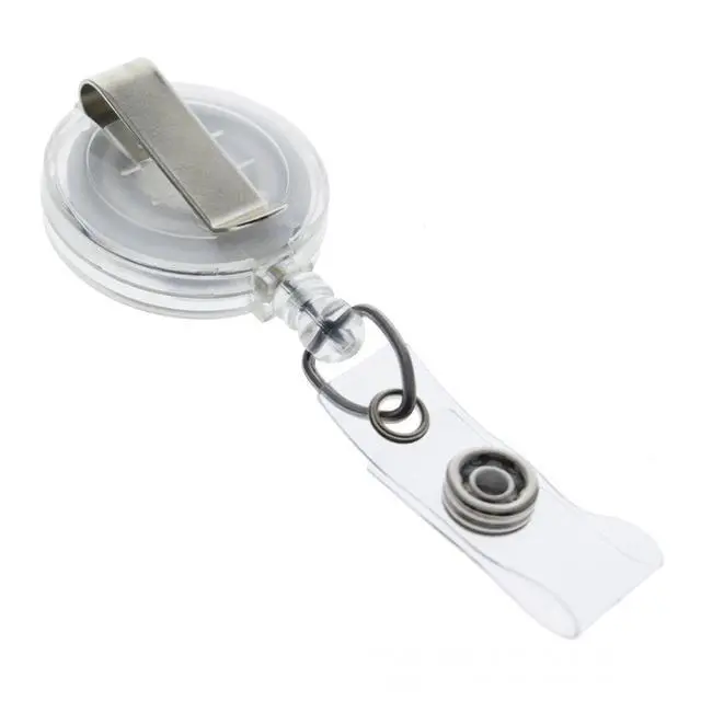 Alt view image 5 of 6 - Bulk 100 Pack - Premium Retractable ID & Key-Card Badge Reels with Secure Metal Belt Clip and 34 Pull by