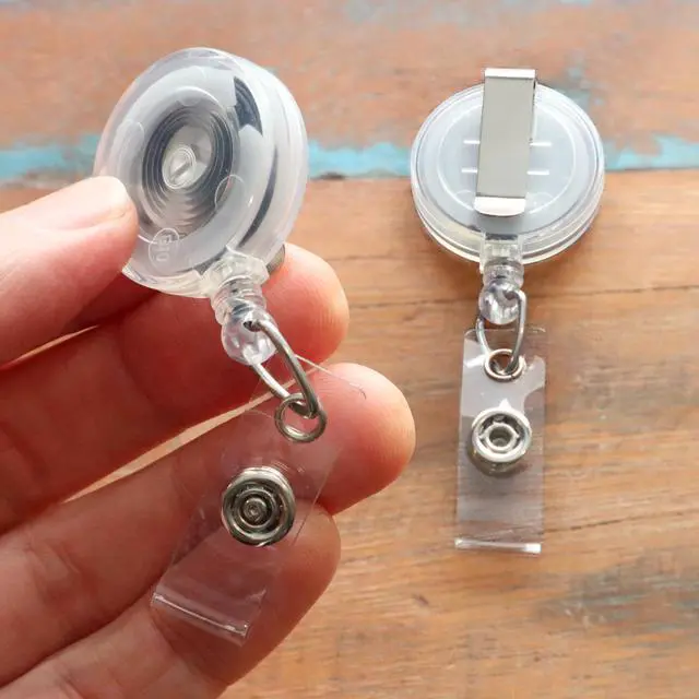 Alt view image 4 of 6 - Bulk 100 Pack - Premium Retractable ID & Key-Card Badge Reels with Secure Metal Belt Clip and 34 Pull by
