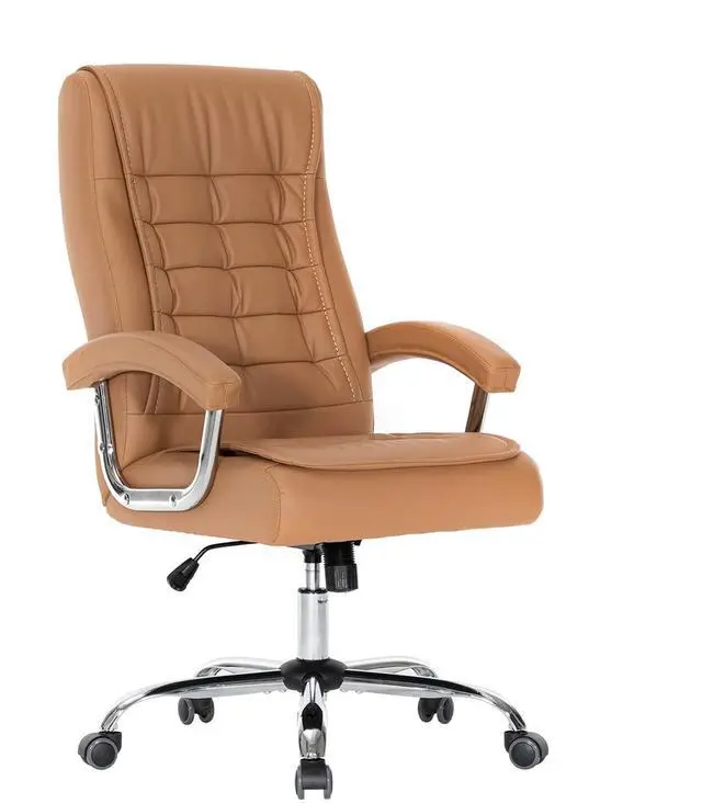 Main image of Executive Office Chair Adjustable Leather Chair High Back Swivel Office Desk Chair with Padded Armrest 350lbs Load-Bearing Spring Seat Computer Desk Chair for Home Office, Khaki