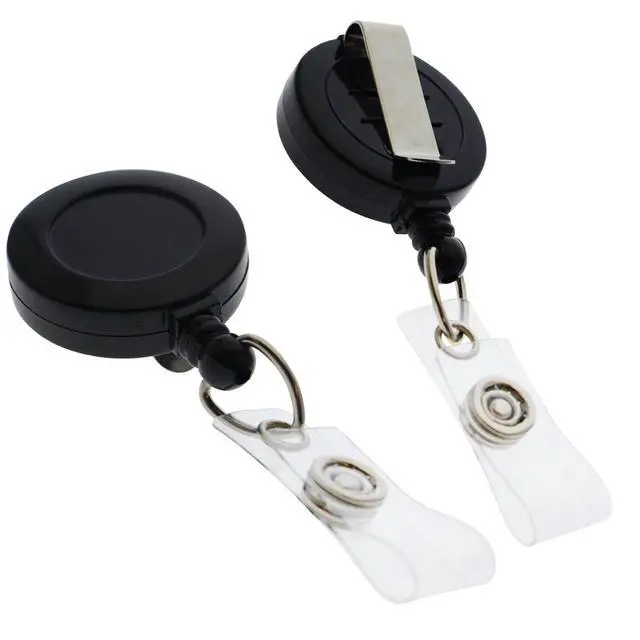 Alt view image 6 of 6 - Bulk 100 Pack - Premium Retractable ID & Key-Card Badge Reels with Secure Metal Belt Clip and 34 Pull by