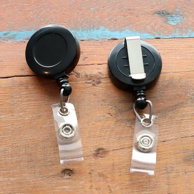 Alt view image 5 of 6 - Bulk 100 Pack - Premium Retractable ID & Key-Card Badge Reels with Secure Metal Belt Clip and 34 Pull by