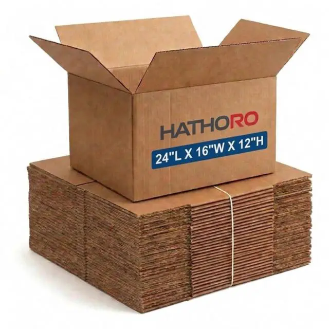 Main image of (10-Pack) Large Shipping Boxes 24"L X 16"W X 12"H | Kraft Corrugated Cardboard Boxes for Packing, Moving and Storage, Multi-Purpose Use