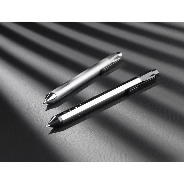 Alt view image 3 of 5 - ® Fine Writing Solid Metal Barrel Ballpoint Pen With 2 Refills, Medium Point, 1.0 mm, Silver Barrel, Assorted Ink Colors