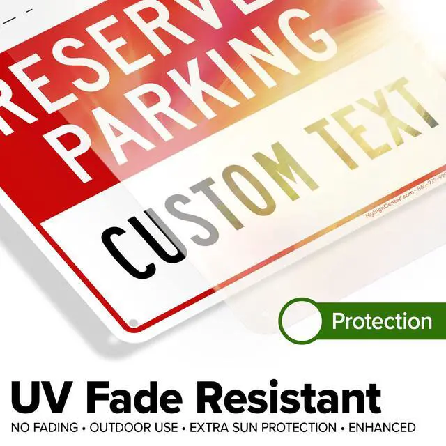 Alt view image 4 of 7 - Custom No Parking Sign, Custom Reserved Parking Signs for Business, 10x14 Inches, Rust Free.040 Aluminum, Fade Resistant, Made in USA by (Corner Holes)