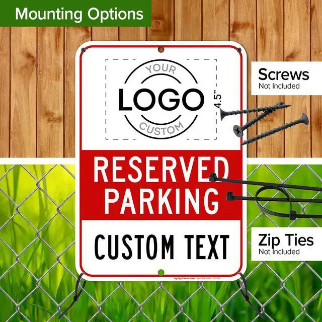 Alt view image 5 of 7 - Custom No Parking Sign, Custom Reserved Parking Signs for Business, 10x14 Inches, Rust Free.040 Aluminum, Fade Resistant, Made in USA by (Post Holes)