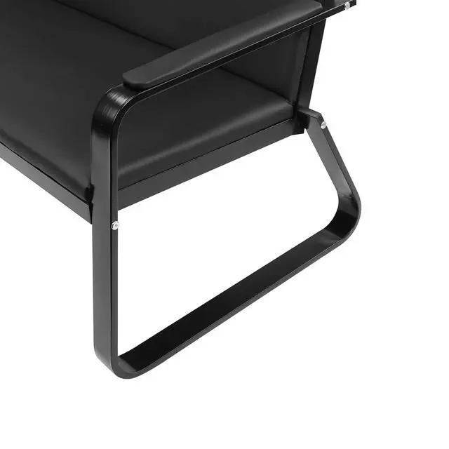 Alt view image 6 of 7 - 3-Seat Waiting Room Bench with Armrest PU Leather Office Waiting Room Furniture, Office Guest Seating Lobby Conference Reception Chair for Airport Clinic Hospital