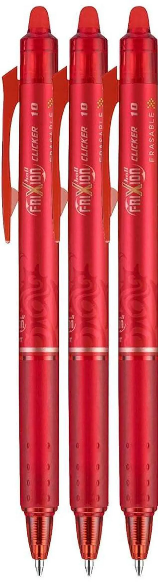 Main image of FriXion Clicker Retractable Erasable Gel Pen, Red, Bold Point, 3-pk;