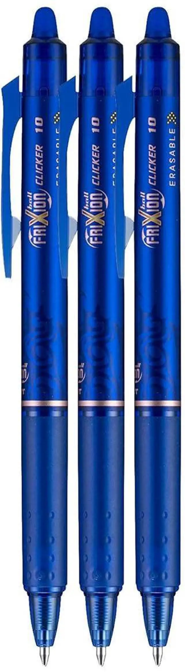 Main image of FriXion Clicker Retractable Erasable Gel Pen, Blue, Bold Point, 3-pk;