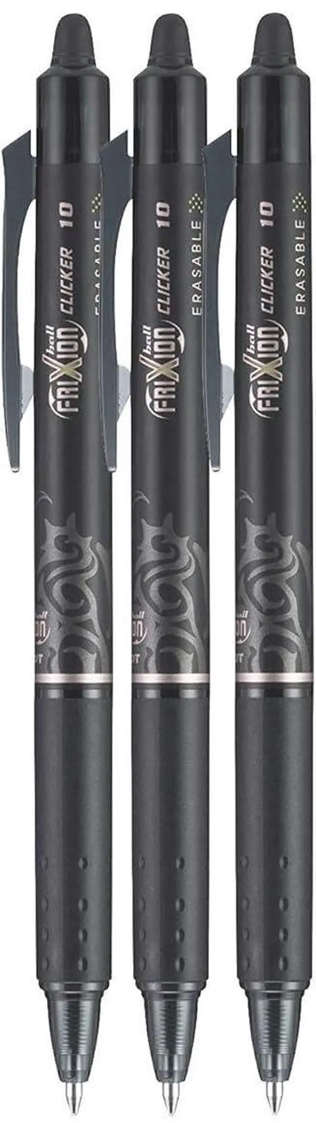 Main image of FriXion Clicker Retractable Erasable Gel Pen, Black, Bold Point, 3-pk;