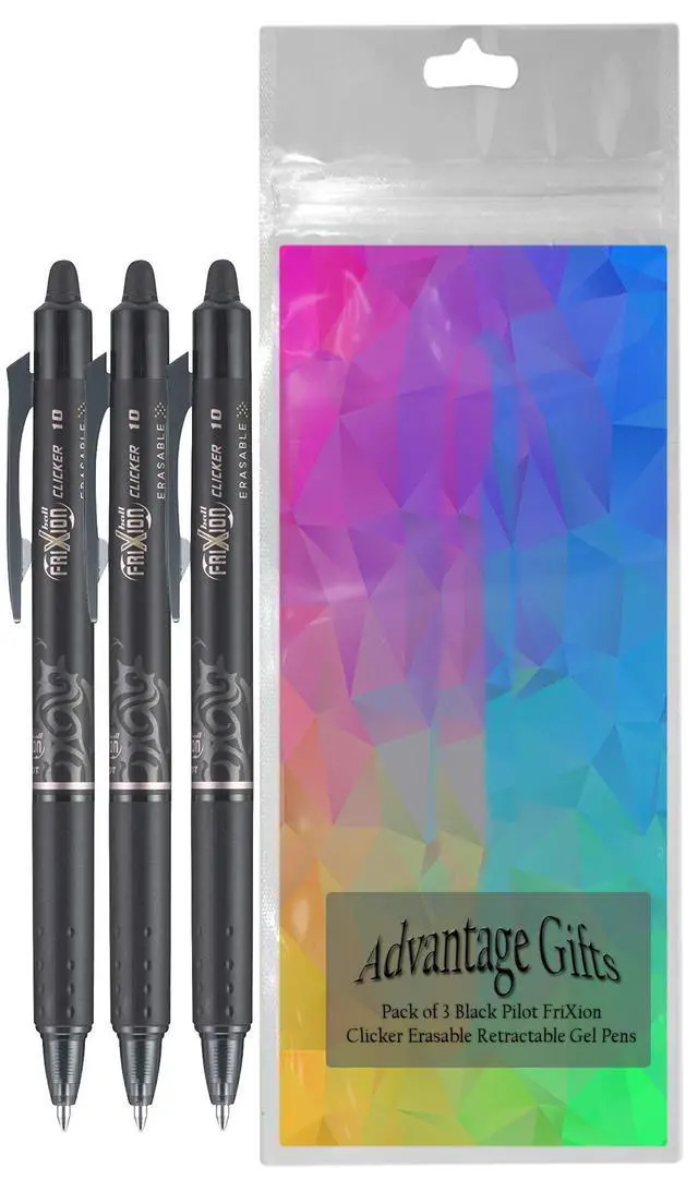 Alt view image 2 of 7 - FriXion Clicker Retractable Erasable Gel Pen, Black, Bold Point, 3-pk;