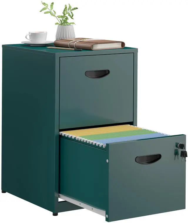 Main image of 2 Drawer File Cabinet,Metal Office File Cabinet with Lock,Green | Filing Cabinets for Home Office,Vertical Modern File Cabinet Office Two Drawers for Hanging Letter,Assembly Required