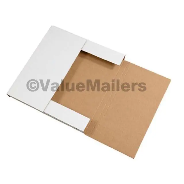 Alt view image 2 of 3 - 100-12 1/8" x 9 1/8" x 2" White Multi Depth Bookfold Mailer Folding Mailing Book Box Magazine Bookfolds (100)