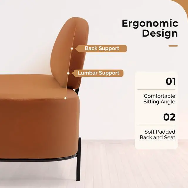 Alt view image 6 of 7 - Waiting Room Bench with Back, 55.1" Office Guest Chair, Faux Leather Upholstered Reception Seating, Lobby Bench for Beauty Salon Barbershop Airport Bank Hall Room Conference