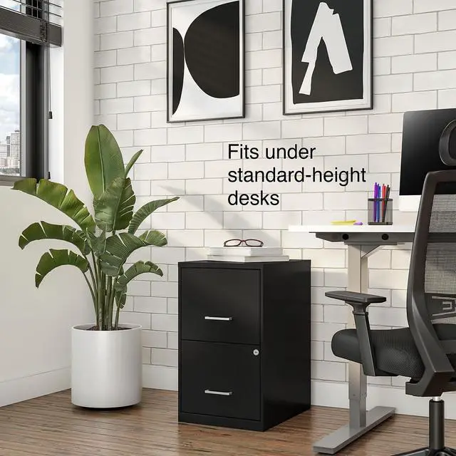 Alt view image 2 of 7 - Vertical File Cabinet, Letter/Legal, 2-Drawer, Locking, Black | Compatible storage for letter and legal documents in offices