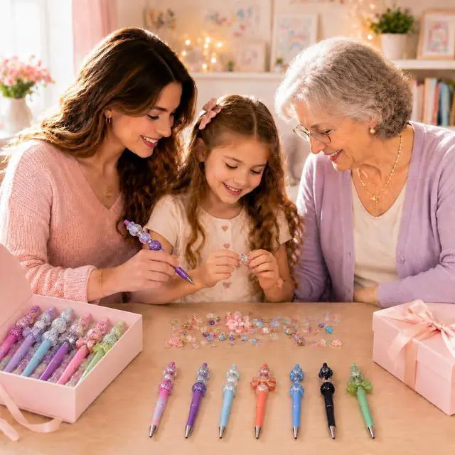 Alt view image 4 of 7 - 150 Pcs Beadable Pen Kit, Multicolor DIY Craft Pens with Refills & Bags | 50 Ballpoint Pens+50 Refills+50 Bags-Gift for Students & Teachers,School Supplies,Office Accessories (Beads Not Included)