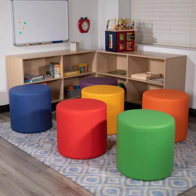 Alt view image 4 of 7 - Red 18" H Soft Seating Flexible Circle | For Classrooms and Common Spaces, Flexible Seating, Easy to Move