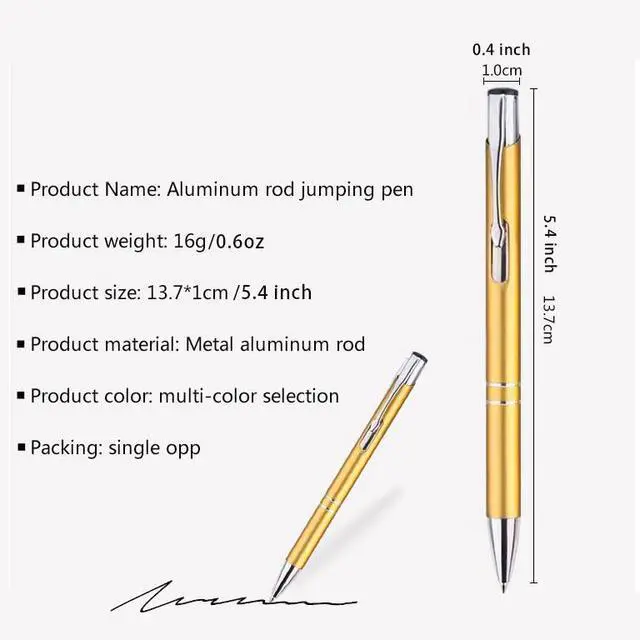Alt view image 6 of 7 - 50PACK Personalized Pens Custom Black writing - Metal Name pens - Laser Engraved with Your Text or Message (Gold)