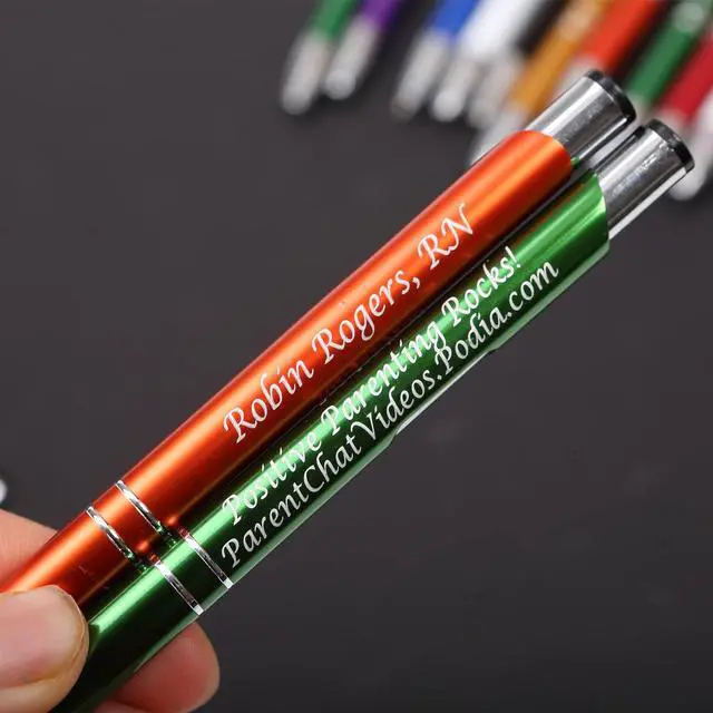 Alt view image 7 of 7 - 50PACK Personalized Pens Custom Black writing - Metal Name pens - Laser Engraved with Your Text or Message (Gold)
