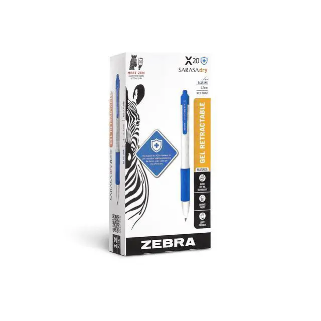 Alt view image 2 of 7 - SARASA X20+ Retractable Gel Pen, Blue Ink, 0.7mm, 12-Pack | Fast-Drying Ink, Smear-Resistant, Protective Coated Comfort Barrel, Ideal for Left-Handed Writers, Medium Point Tip (41620)