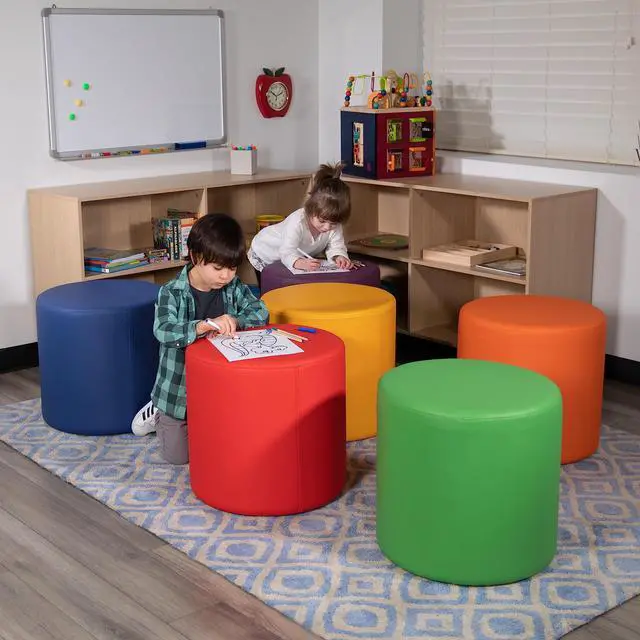 Alt view image 7 of 7 - Orange 18" H Soft Seating Flexible Circle | For Classrooms and Common Spaces, Flexible Seating, Easy to Move